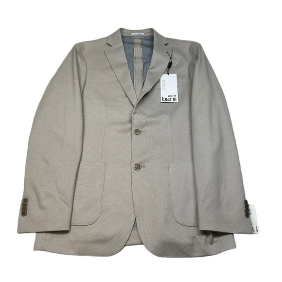 Bar III‎ Slim Fit Sport Coat Mens 40L 40 Beige Modern Stretch Blazer $295 NEW